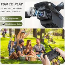 E88 Drone, Three Sided Obstacle Avoidance, Dual Camera Switching, Six Directional Gyroscope, One Click Takeoff, One Click Landing, Takeoff And Landing, Forward And Backward, Left And Right Flight, Suitable For Beginners, Great Christmas Gift, Birthday Gift, New Year Gift - Multicolor - View 5