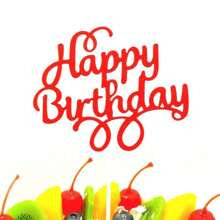 8 件生日快乐蛋糕装饰物、生日派对蛋糕装饰品和用品 - 彩色 - 查看 5