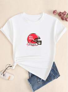 Retro Style Streetwear Cotton T-Shirt Text Pattern Women T-Shirt Comfortable Stylish Summer - trắng - Xem 1