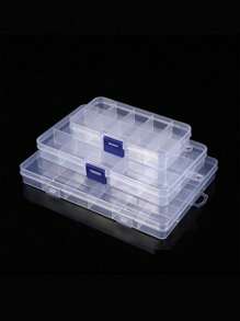 1入組15格漆封印章頭收納盒（不包括封印章頭），透明塑料首飾收納盒，帶網格和蓋子，大容量，方便攜帶和存儲 - 無色 - 查看 6