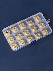 1入組15格漆封印章頭收納盒（不包括封印章頭），透明塑料首飾收納盒，帶網格和蓋子，大容量，方便攜帶和存儲 - 無色 - 查看 1