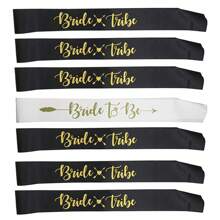 Set de 7 bandas para fiesta de despedida de soltera, banda de "Novia" y bandas de "Equipo de novia", bandas únicas para novia y damas de honor para fiesta de despedida de soltera - Multicolor - Ver 7