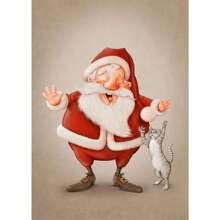 1 件卡通可爱圣诞老人海报快乐圣诞老人帆布画墙壁艺术适合可爱儿童客厅家居装饰圣诞礼物无框架 - 彩色 - 查看 60