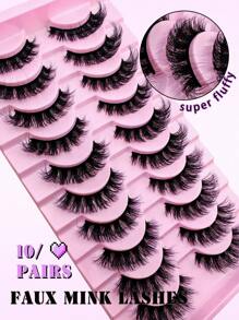 10 Cặp Mi Giả Nga DD Curl, Mi Mắt Mèo Mượt, Mi Giả Dày, Mi Giả Mink Lộn Xộn Ấn Tượng, Mi Giả Trang Điểm, Mi Giả, Lông Mi, Mi Giả - màu đen - Xem 5