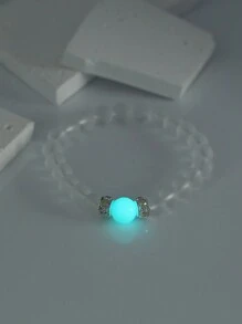 Nooxian 1pc Yoga/Meditation Glow In The Dark Lotus Beaded Bracelet For Women (Random Bead Count) - Multicolor - View 10