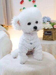 1 件宠物服装狗猫服装小狗秋冬连帽衫 - “妈妈最好的朋友”浅灰色拉链连帽衫 - 淺灰色 - 查看 6