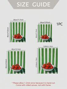 1pc Modern Tomato Oil Painting Canvas Print - Unframed Wall Art, Suitable For Kitchen, Living Room, Bedroom Decor - Perfect Thanksgiving Gift Kitchen Canvas Wall Art