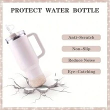 1 szt. Błyszczący silikonowy pokrowiec na buty do akcesoriów kubkowych 20-40 uncji i 12-24 uncji z 2,8-2,95-calowym antypoślizgowym dolnym zderzakiem do kubka na wodę i butelek sportowych jako prezent, antypoślizgowy pokrowiec na buty Twinkle Cup, dekoracja świąteczna