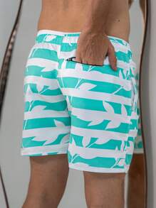 Tactel Shorts Thick Men's Mauricinho Adult Surf Beach Pool Quick Dry Gym Bermuda Summer - Green - View 3