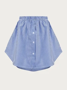 1 件弹性腰部延长器，适用于女式衬衫腰部插入物，可调节多层假衬衫下摆延长裙 - 藍白色 - 查看 5