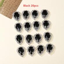 20 件 10x14 毫米泪珠彩色玻璃水晶纽扣、手工缝纫爪链边纽扣、DIY 头饰、服装、鞋子和包包缝纫配件 - 彩色 - 查看 10