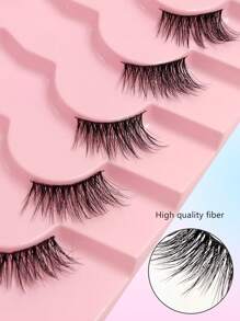 Asiteo 7 Pairs Half-Eye False Eyelashes - Significantly Lengthens Lashes, Soft Criss-Cross False Lashes - Natural & Fluffy, Long-Lasting & Reusable, Create Various Charming Makeup Looks - Cat Eye Lashes - View 6