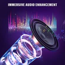 RGB Gaming Chair With Speakers Massage Computer Gaming Chair With LED Lights And Footrest High Back Video Game Chair For Adults Black - 綠色 - 查看 4