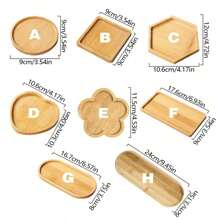 1 件竹托盘，DIY 底座胚胎多肉马赛克杯垫制作材料浴室储物木板罗马疗法洗手液洗发水沐浴露水槽海绵适用于家庭厨房梳妆台客厅油香料瓶杯垫珠宝花盆绿植鱼缸，家居装饰，浴室配件