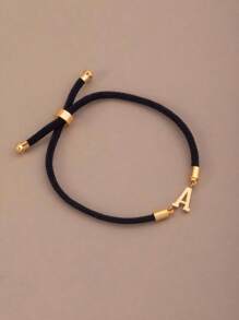 1 Stück Seil Buchstaben-Armband für Herren, Edelstahl A-Z Buchstaben Charm Armband, handgeflochtenes verstellbares Schmuckarmband als Geschenk
