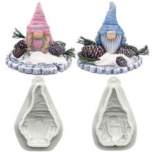 1 件可爱圣诞男孩和女孩翻糖硅胶模具、翻糖蛋糕装饰工具、硅胶模具、糖果纸杯蛋糕巧克力模具、厨房配件、烘焙工具 - 淺灰色 - 查看 4