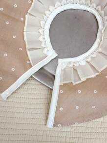 1 件婴幼儿女孩可调节荷叶边心形装饰时尚围兜，适合节日、生日礼物或日常使用