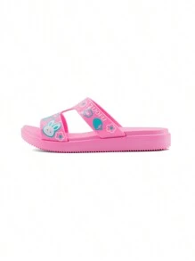 LUOFU Sandalias Infantiles en EVA con Diseño de Doble Correa y Estampado de Dibujos Animados - Rosa Roja - Ver 3