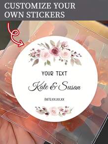 15/35/70pcs Customizable Waterproof Wedding Favor Stickers - Sunproof, Easy To Stick, Can Be Used For Personalized Names, Thank You Cards, Brooches, Etc. - Perfect For Anniversaries And Special Occasions. Back To School Decorative Stickers, Waterproof, Multipurpose, Reusable, Colorful, Diverse Styles Including Retro, Cartoon, Modern, Cute, Etc. Customizable, Personalized, Unique, Ideal Gifts For Friends, Kids, Colleagues, Students, Clients, Also Suitable For Business/Work/Office Use. Customized Stationery Stickers, Local Product. - White - View 9