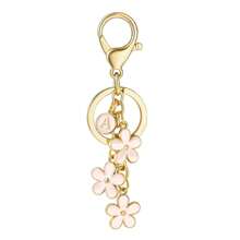 1 件时尚可爱的首字母钥匙扣合金滴白色/粉色/黑色花朵钥匙扣可爱字母钥匙圈女士学生手提包背包配件情人节汽车配件包饰学校哥特 Y2k