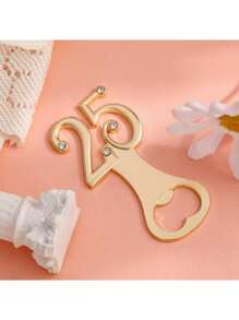 1个不锈钢双色开瓶器，25周年纪念礼盒包装，适合家庭使用、主题派对礼品 - 彩色 - 查看 7