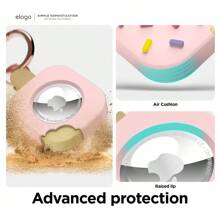 Elago AirTag Case Cover Pink For Apple AirTag Cover Cute, Icecream Design, Drop Protection Keychain, Carabiner Holder Key Ring, Shockproof, Track Keys, Backpacks, Purses, Gift For Friends, Girls, Boys, Girfriend, Boyfriend, Family - 可愛的粉紅色 - 查看 7