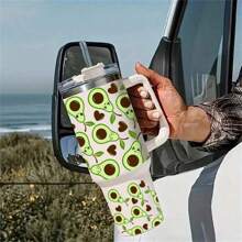 2 包 PVC 鳄梨设计贴花，适用于 40 盎司 Libbey 玻璃杯，UV DTF 转印，哑光饰面，自粘，可重复使用，独特形状，条纹图案，非常适合金属表面（不含杯子） - 彩色 - 查看 4