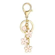 1 件时尚可爱的首字母钥匙扣合金滴白色/粉色/黑色花朵钥匙扣可爱字母钥匙圈女士学生手提包背包配件情人节汽车配件包饰学校哥特 Y2k