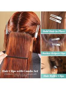 30Pack Double Prong Clips, Hairdressing Curl Setting Section Hair Clips, Metal Clips For Hair Salon, Barber, DIY, Styling - Silver - View 8