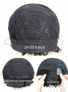 26 "Curly Hair Band Female Wig Wavy Black Wig With Headband Synthetic Woven Chemical Fiber Long Curly Hair Wig For Everyday Use And Halloween Cosplay Christmas Fashion Girls - Black - View 9