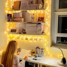 1 pieza Guirnalda de luces LED de hadas a prueba de agua para el hogar, jardín, bodas y decoraciones festivas - Funciona con batería para Halloween y Navidad