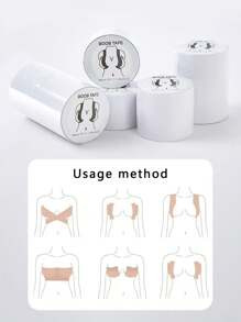 Băng dán ngực trong suốt 2,5cm/3,8cm/5cm/7,5cm/10cm thời trang nâng ngực Băng dán ngực vô hình Áo ngực cho phụ nữ mặc váy hoặc quần áo nâng ngực - Trong sáng - Xem 5