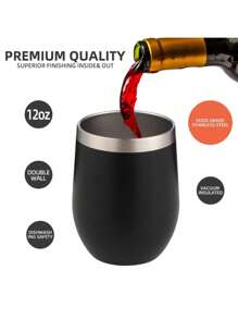 1 Set Yerba Mate Cup With Straw And Straw Brush Stainless Steel Argentine Yerba Mate Mug Set Double-Wall Tea Cup - Black - View 5