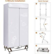 Uten Electric Indoor Clothes Dryer - 2 - Tier Heated Airer, Foldable Wardrobe - Style Drying Rack With Storage Bag, 1500w For Quick - Drying All Fabrics For Home Use - Gray - View 10
