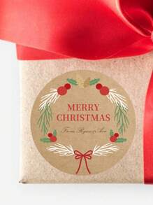 12/24/40pcs Customized Christmas Gift Kraft Paper Stickers, Personalized Name Text Christmas Gift Labels, Diy Label Circular Stickers With Flower Design, Vintage Christmas Sticker Gift Packaging Label Paper, Holiday Self-Adhesive Christmas Gift Labels, Christmas Personalized Gift Decoration, Party Small Gifts, Scene Decoration And Unique Christmas Gifts, Suitable For Gift Boxes - Multicolor - View 30