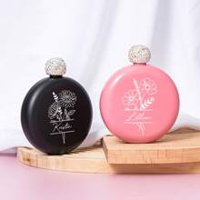 Personalise Premium Stainless Steel Flask,Customized Round Flask,Bridesmaids Wedding Party Gifts,Stylish Personalized Gift For Her,Christmas Gifts