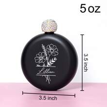 Personalise Premium Stainless Steel Flask,Customized Round Flask,Bridesmaids Wedding Party Gifts,Stylish Personalized Gift For Her,Christmas Gifts