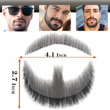 手工山羊胡，蕾丝隐形假胡，适合万圣节装扮、男士化妆、娱乐/戏剧/派对/电影道具（黑色） - 黑色 - 查看 7
