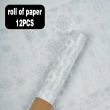 TIMBLESSING 10 PIÈCES/12 PIÈCES Rouleaux de papier cadeau de Noël, papier fin sans pli, avec des designs incluant le renne, le sapin de Noël, le flocon de neige, en couleurs or et argent. Convient pour Noël, Nouvel An, Saint-Valentin, fêtes, cadeaux, décorations, etc.