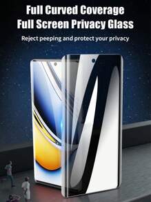 2 件 9H 3D 曲面防窥钢化玻璃膜，兼容三星 Galaxy/兼容小米/Redmi/兼容华为/Honor/POCO//Magic 5 6 Lite Reno Realme Note 15 14 Pro，无气泡，超级坚固的包装盒和质量，隐私屏幕保护膜全覆盖显示屏保护玻璃膜[不支持指纹解锁] - 2Pcs Anti spy - 查看 4