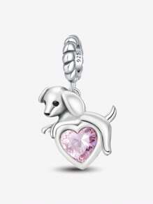 1 pieza Cuentas de plata de ley 925 con lindas huellas de mascotas, adecuado para pulseras y brazaletes de mujer, manualidades de joyería y como decoración diaria a juego con el atuendo para niñas