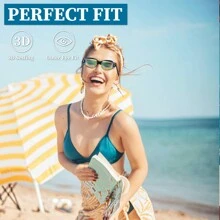 1 Set Adult Fashionable Clear & Stylish Anti-Fog Anti-Slip Swimming Goggles, Swimming Ear Plugs, And Nose Clip, For Water Sports, Beach Essentials, Beach Accessories - Black Powder Coating - View 8