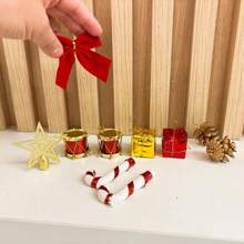 Kit 10 Pieces Christmas Pendants To Hang 1 Tip, 1 Bow, 2 Canes 2 DRUMS 2 PINE CONES 2 Christmas Gift Decoration - 彩色 - 查看 6