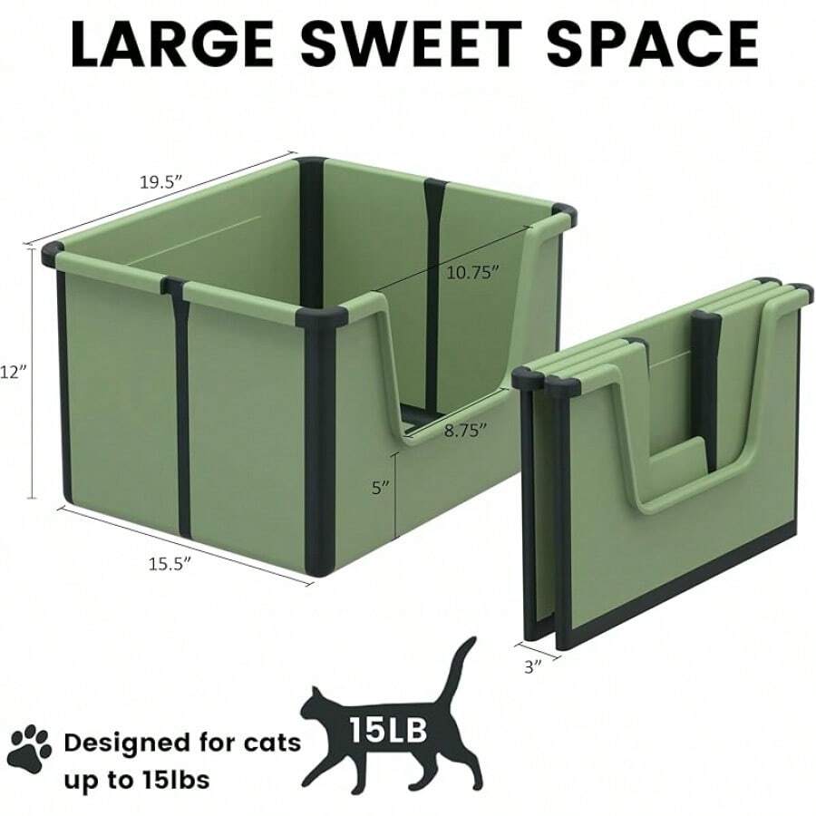Travel Cat Litter Box With Lid And Handle Portable