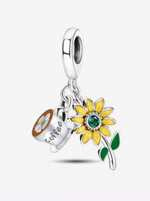 1 Peça Colar de Prata Esterlina 925 Pequena Concha de Girassol Fit para Braceletes e Pulseiras Femininas Jóias DIY e Combinação de Roupas Diárias Decoração de Jóias para Meninas