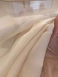 女士正面纽扣纯色长袖透明休闲衬衫