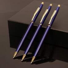 3支装小型金属圆珠笔，1.0毫米黑色墨水，书写流畅，是办公室、商务、宾客留言簿、圣诞节和毕业典礼的完美礼物。返校季 - 細長款 - 查看 10