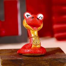 1 件/4 件创意中国新年蛇树脂雕像家居装饰、汽车仪表盘装饰、蛋糕烘焙装饰 - 彩色 - 查看 5