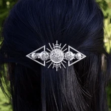 1 kẹp tóc thiết kế bằng kim loại rỗng, kẹp tóc trang trí thanh lịch cho quý cô, kẹp lò xo - Bạc - Xem 2