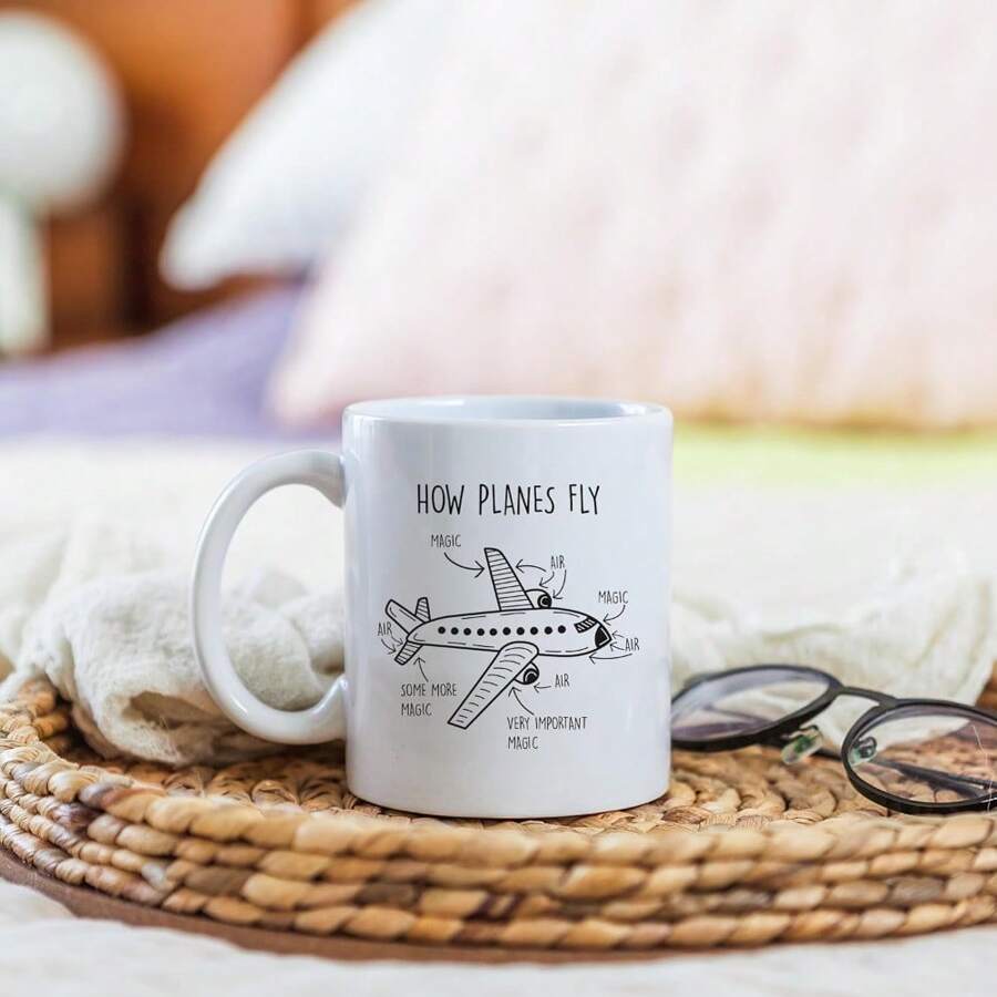 1pc Pilot MugHow Planes Fly MugGift For HimPilot Gift For MenFathers Day GiftAviation Mug11oz Ceramic Coffee Mug/Tea Cup - 1 - View 1